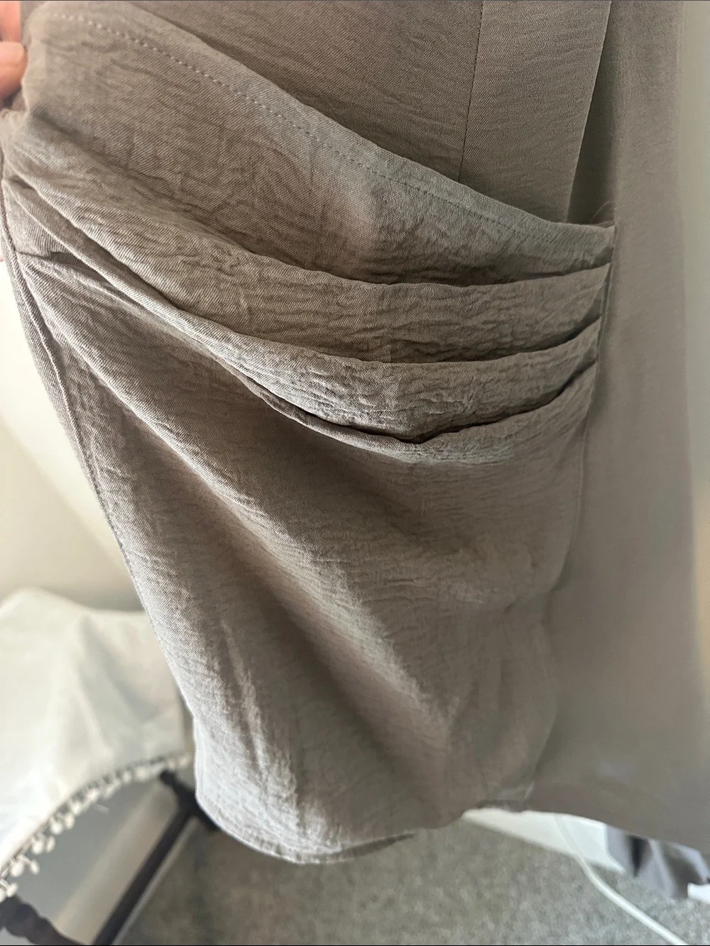 Relaxed Sleeveless Tunic & Harem Pants Set - Taupe Olive Brown M NEW